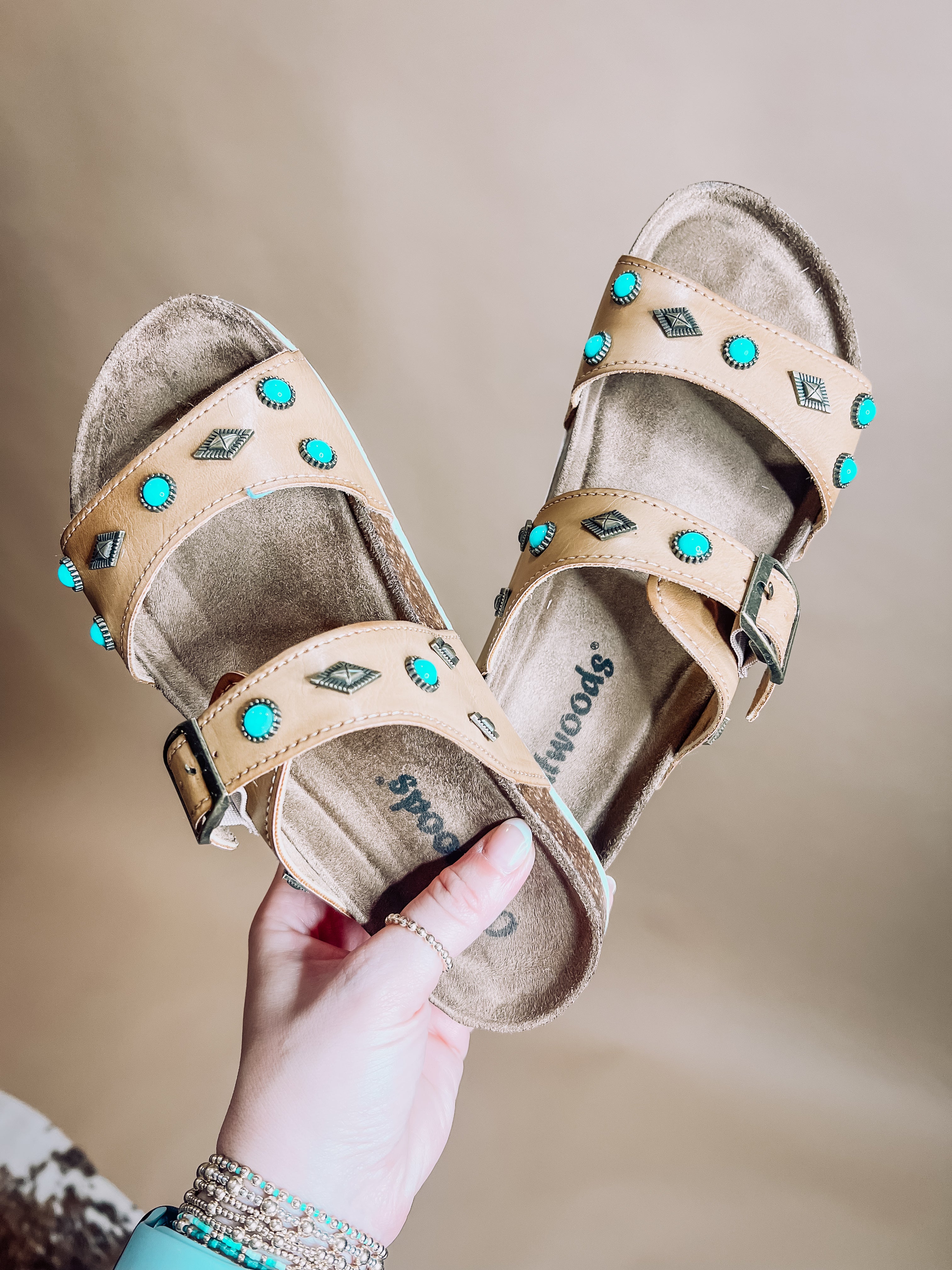 Arizona Turquoise Studded Sandal