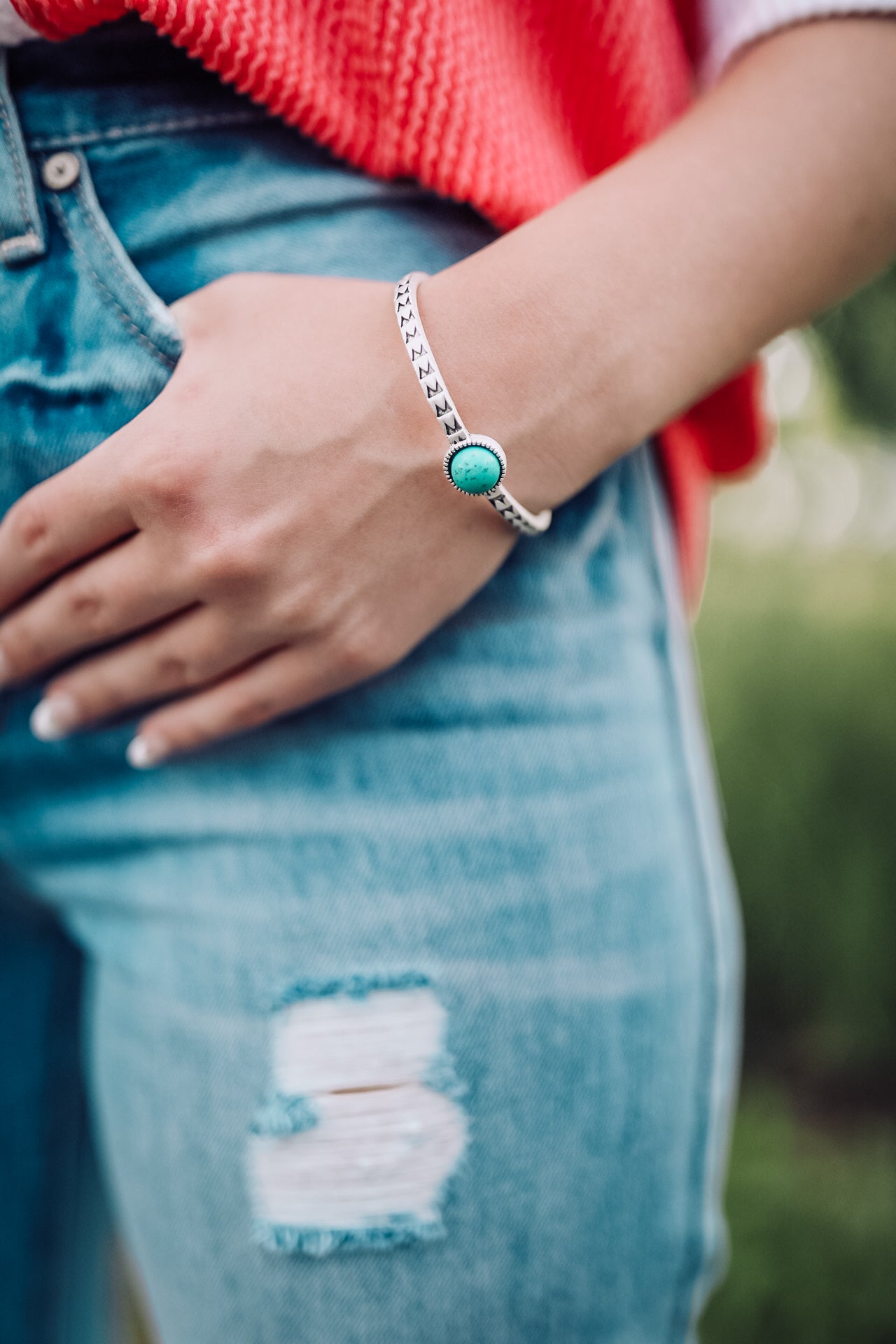 Natural Stone Cuff Bracelet